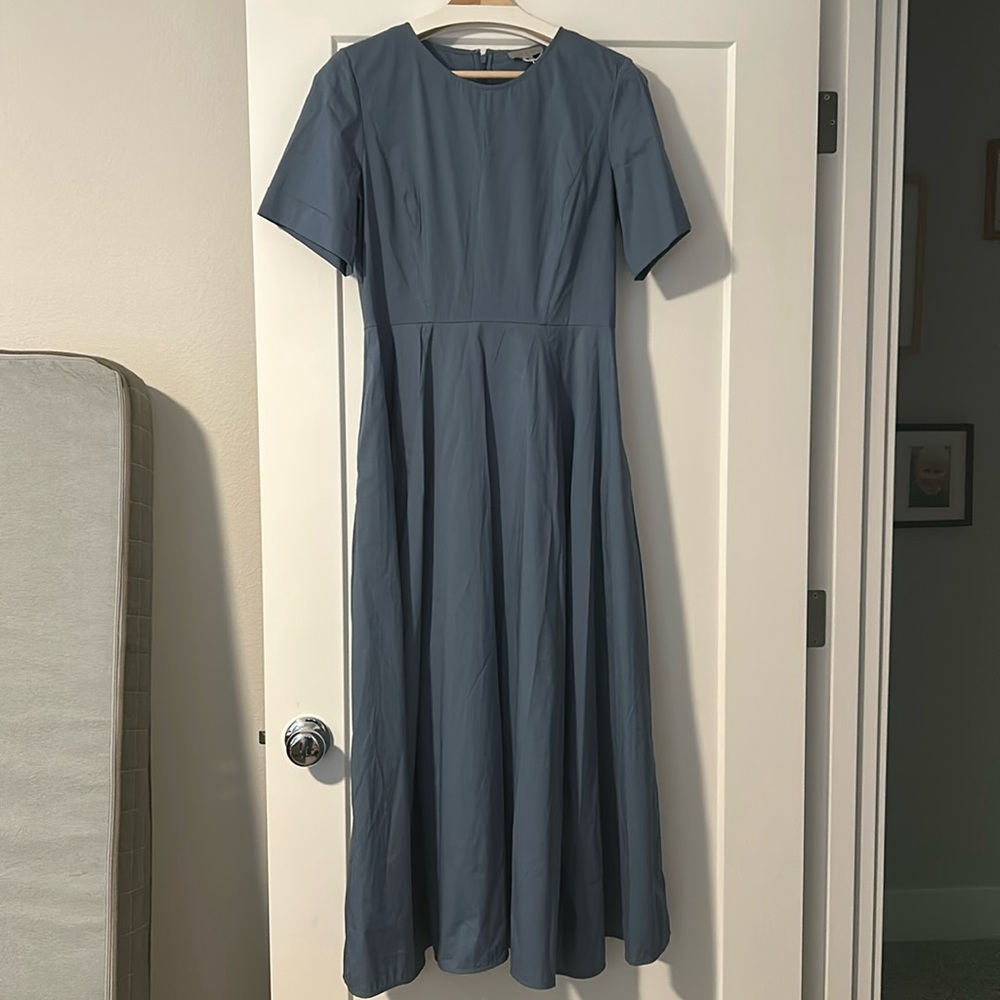 NWT COS Fit & Flare dress, stormy blue, size 8 US, 12 UK